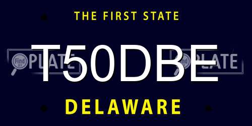 T50DBE Delaware License Plate