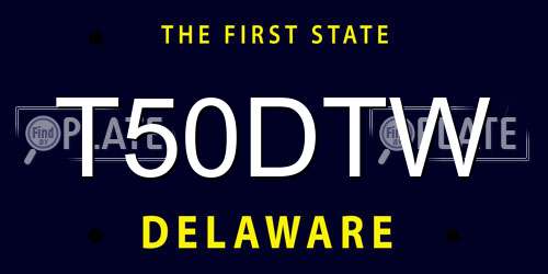 T50DTW Delaware License Plate