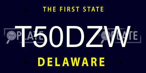 T50DZW Delaware License Plate