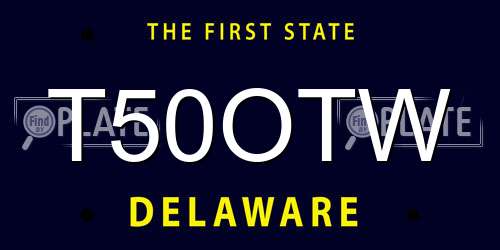 T50OTW Delaware License Plate