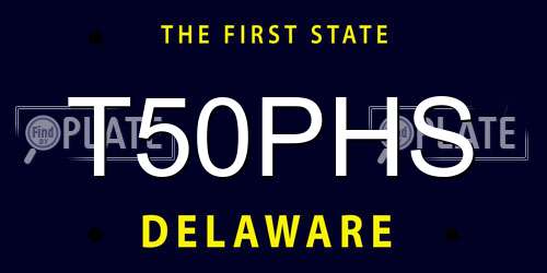 T50PHS Delaware License Plate