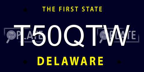 T50QTW Delaware License Plate