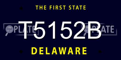 T5152B Delaware License Plate