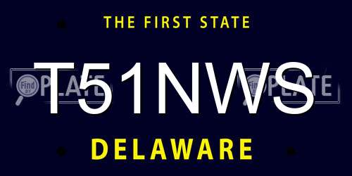 T51NWS Delaware License Plate