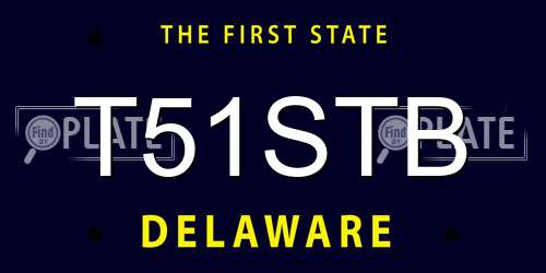 T51STB Delaware License Plate