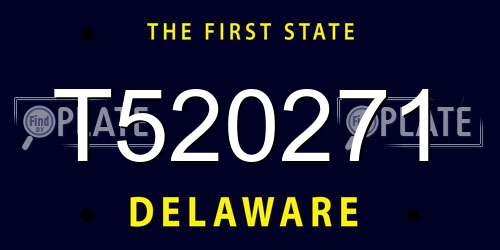 T520271 Delaware License Plate