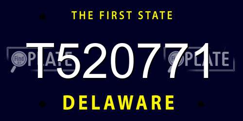T520771 Delaware License Plate