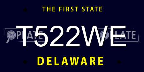 T522WE Delaware License Plate