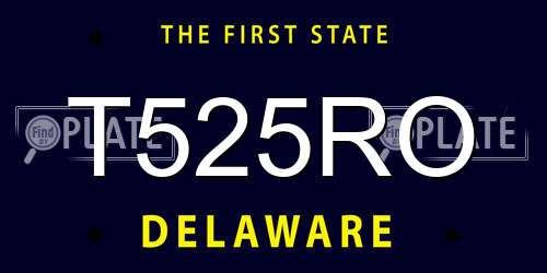 T525RO Delaware License Plate