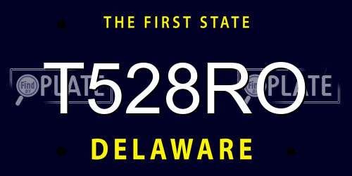 T528RO Delaware License Plate