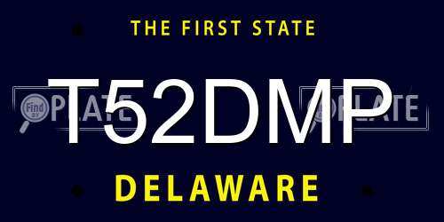 T52DMP Delaware License Plate