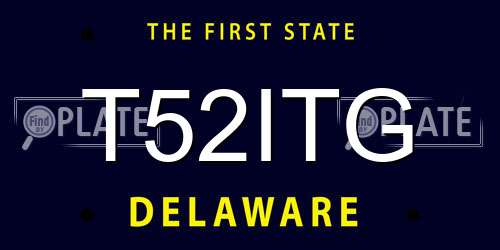 T52ITG Delaware License Plate