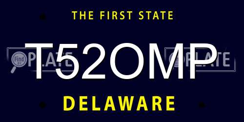 T52OMP Delaware License Plate