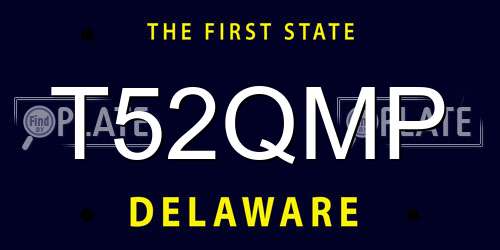 T52QMP Delaware License Plate