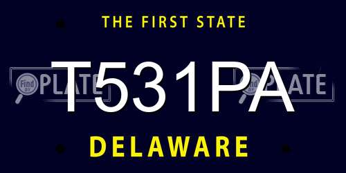 T531PA Delaware License Plate