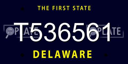 T536561 Delaware License Plate