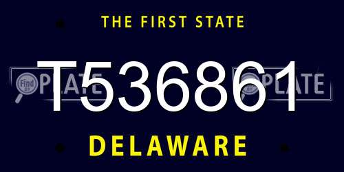 T536861 Delaware License Plate
