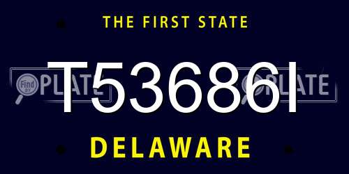 T53686I Delaware License Plate