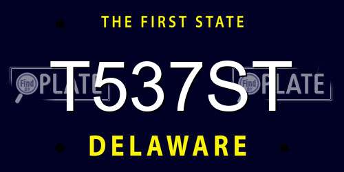 T537ST Delaware License Plate