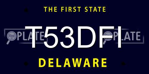 T53DFI Delaware License Plate