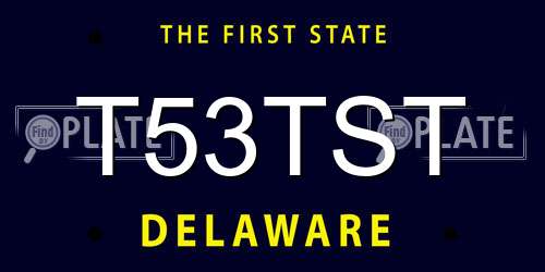 T53TST Delaware License Plate