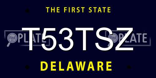 T53TSZ Delaware License Plate