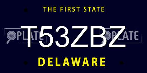 T53ZBZ Delaware License Plate