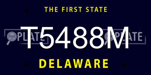 T5488M Delaware License Plate