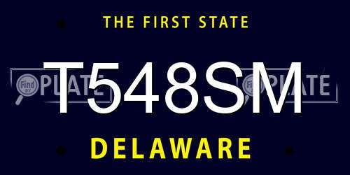 T548SM Delaware License Plate
