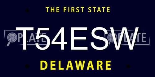 T54ESW Delaware License Plate