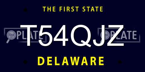 T54QJZ Delaware License Plate