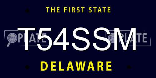 T54SSM Delaware License Plate
