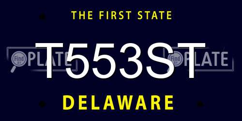 T553ST Delaware License Plate