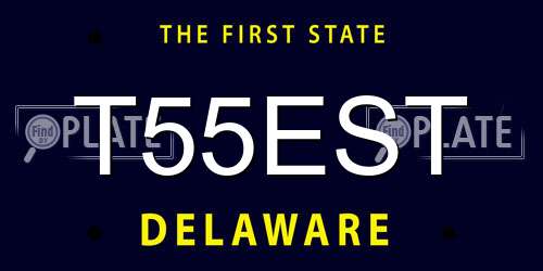 T55EST Delaware License Plate