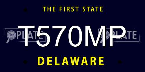 T570MP Delaware License Plate