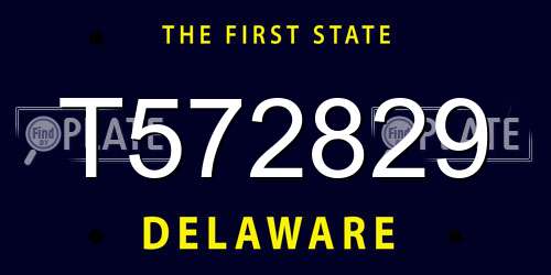 T572829 Delaware License Plate