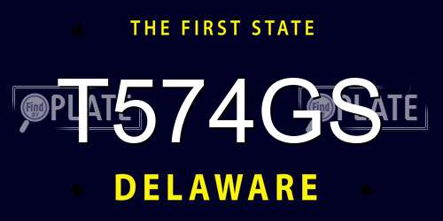 T574GS Delaware License Plate