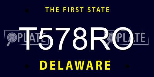 T578RO Delaware License Plate