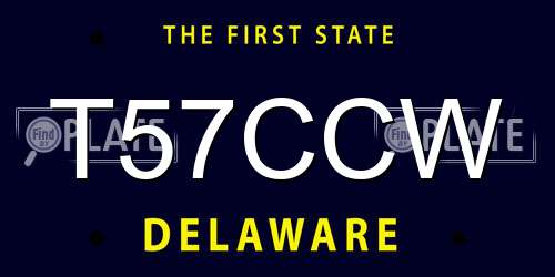 T57CCW Delaware License Plate