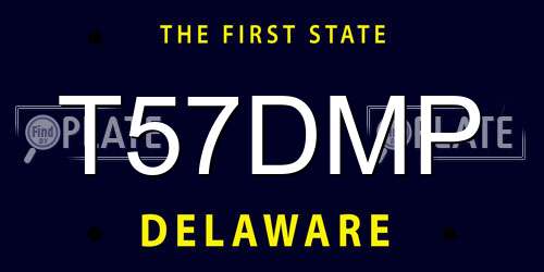 T57DMP Delaware License Plate