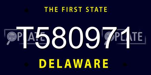 T580971 Delaware License Plate