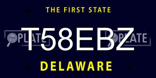 T58EBZ Delaware License Plate