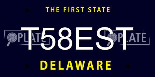 T58EST Delaware License Plate