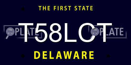 T58LCT Delaware License Plate