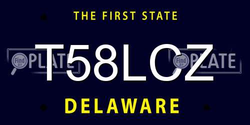 T58LCZ Delaware License Plate