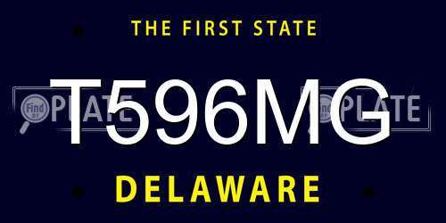 T596MG Delaware License Plate