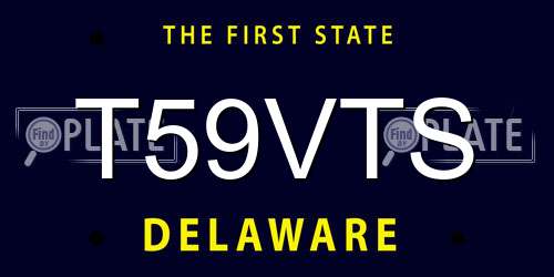 T59VTS Delaware License Plate