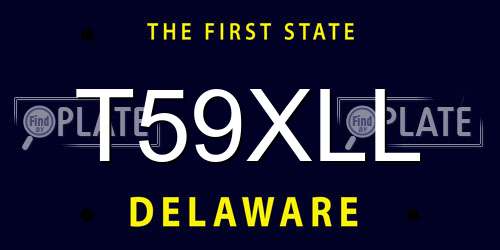 T59XLL Delaware License Plate