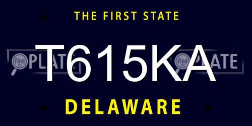 T615KA Delaware License Plate
