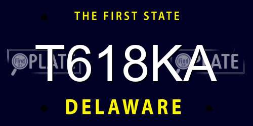 T618KA Delaware License Plate